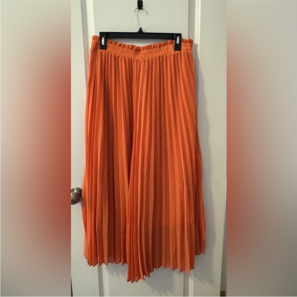 Versona Pleated Palazzo Cropped Pants flowy boho Gypsy festival wide leg lined